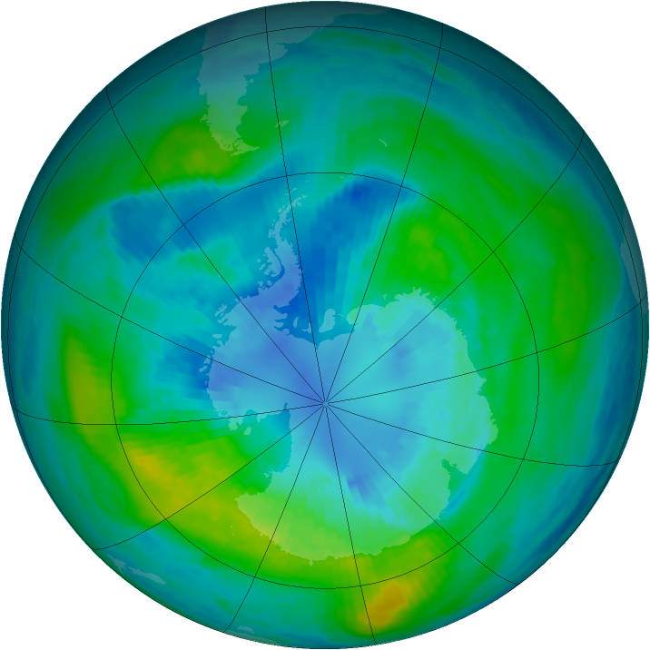 Antarctic ozone map for 01 April 1981